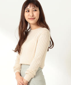 SLOANE / 18ゲージ シルク ワイドリブ クルーネックニット