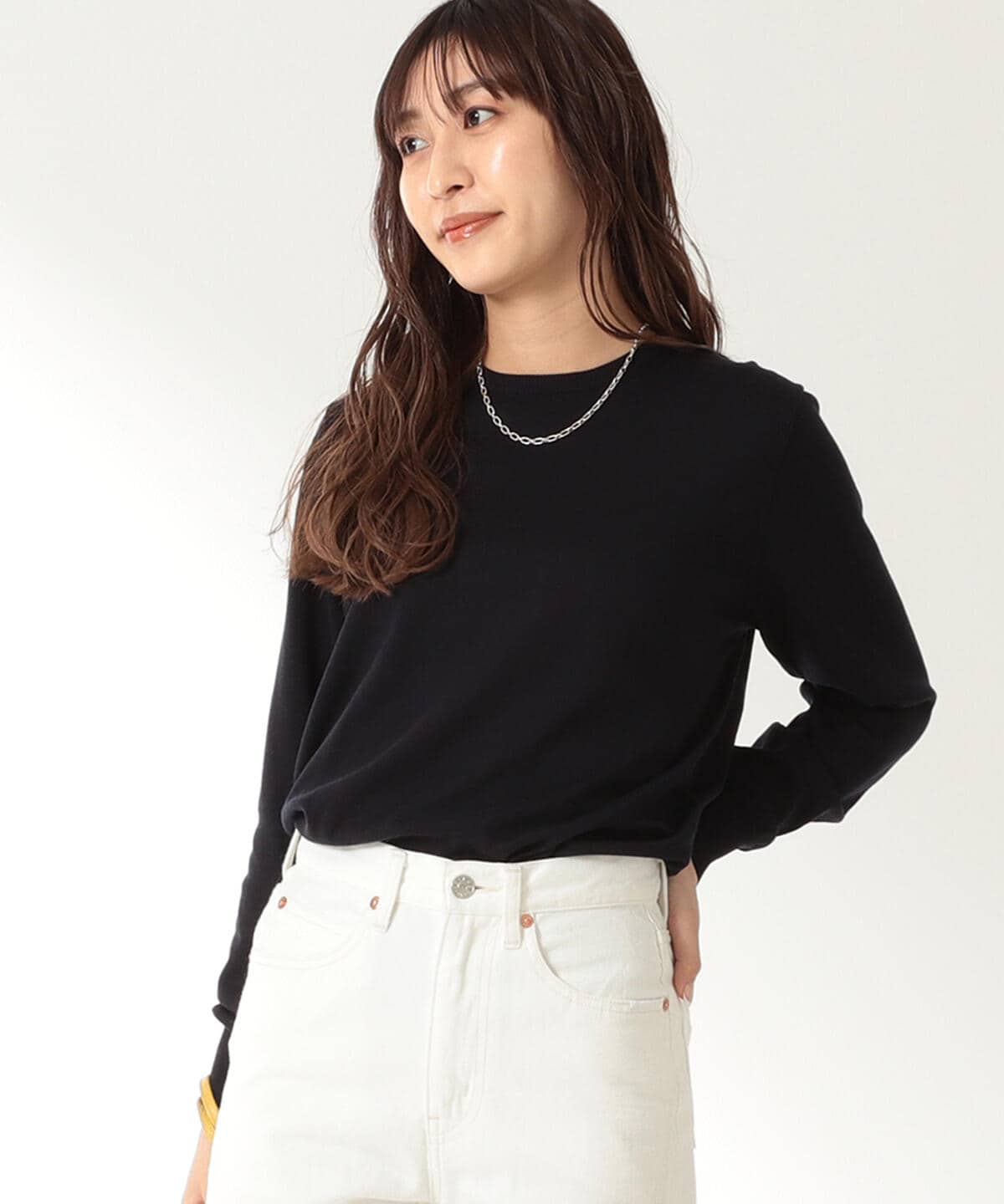 Demi Luxe Beams デミルクス ビームス Sloane 別注 コットン天竺 クルーネックニット トップス ニット セーター 通販 Beams