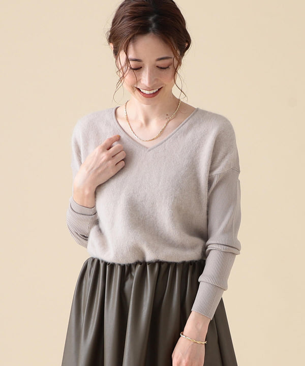 Demi Luxe Beams デミルクス ビームス Demi Luxe Beams フラッフィ Vネック ニット トップス ニット セーター 通販 Beams