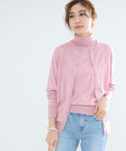 【三尋木奈保 着用】Demi-Luxe BEAMS / シルク クルーネックカーディガン