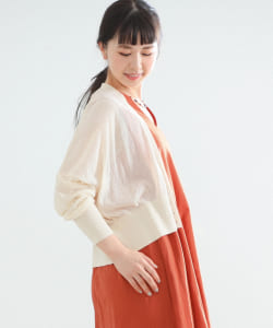 Demi-Luxe BEAMS / ドロップショルダー ショートカーディガン