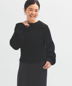 畦編み ニット プルオーバー.M