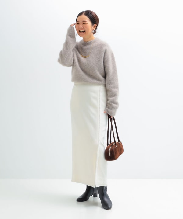 Demi-Luxe BEAMS カシミヤ混 アラン プルオーバーニット ピンク Demi-Luxe BEAMS カシミヤ混 アラン プルオーバーニット ピンク
