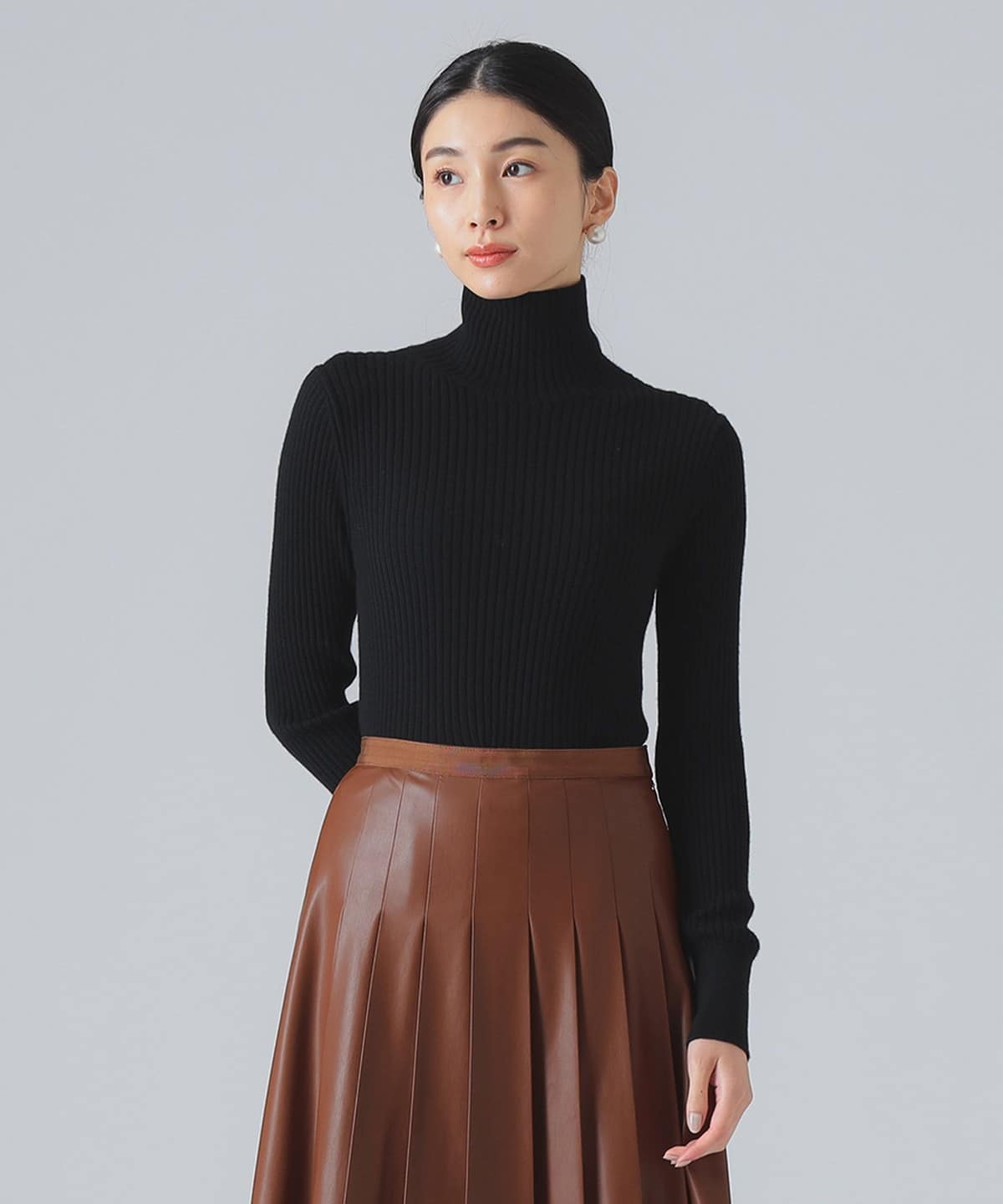 カシミヤ混 タートルネック ニット トップス WOMEN BLACK ONE SIZE カシミヤ混 タートルネック ニット トップス WOMEN BLACK ONE SIZE