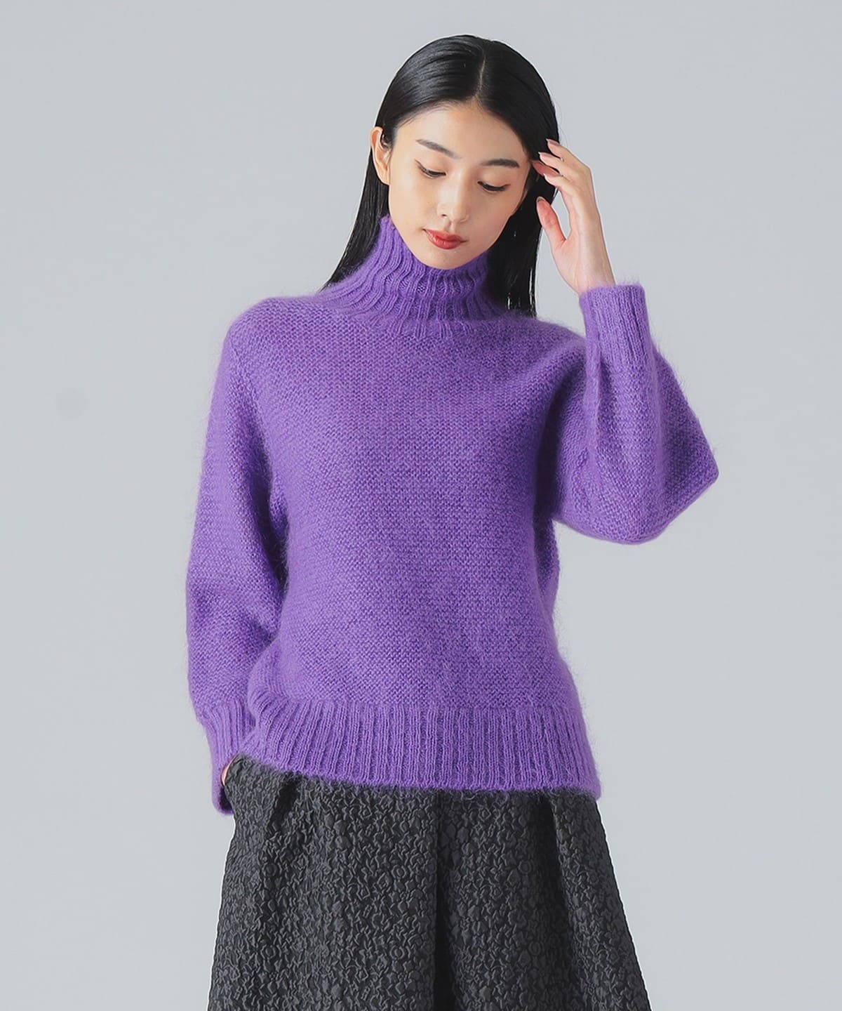 カラー ガーター タートルニット トップス WOMEN PURPLE ONE SIZE カラー ガーター タートルニット トップス WOMEN PURPLE ONE SIZE