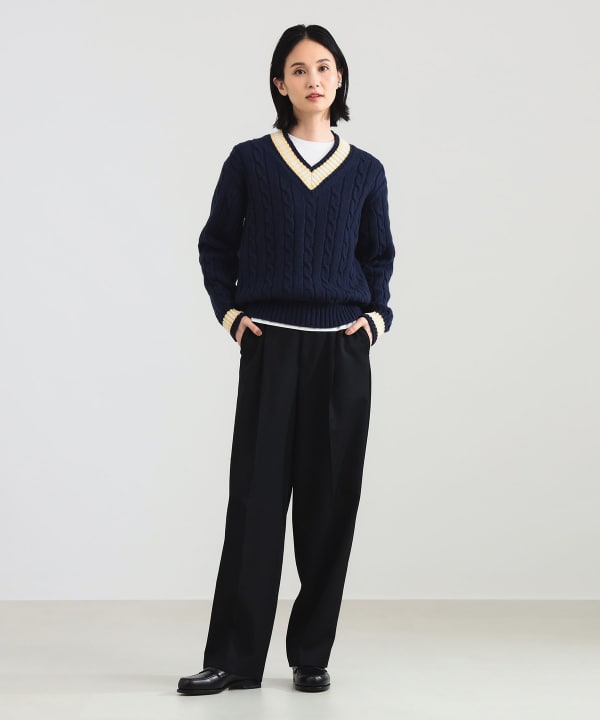 SLOANE チルデンVネック　黒 Demi-Luxe BEAMS（デミルクス ビームス）SLOANE / 5ゲージ