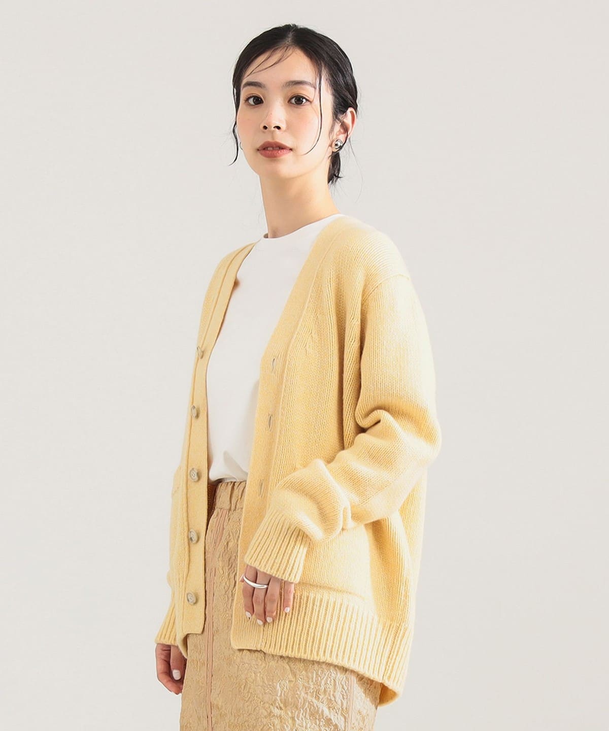 SHE Tokyo カーディガンDemi Sheer yellow⭐︎0サイズ Demi-Luxe BEAMS（デミルクス ビームス）【別注】SLOANE / 5ゲージ V