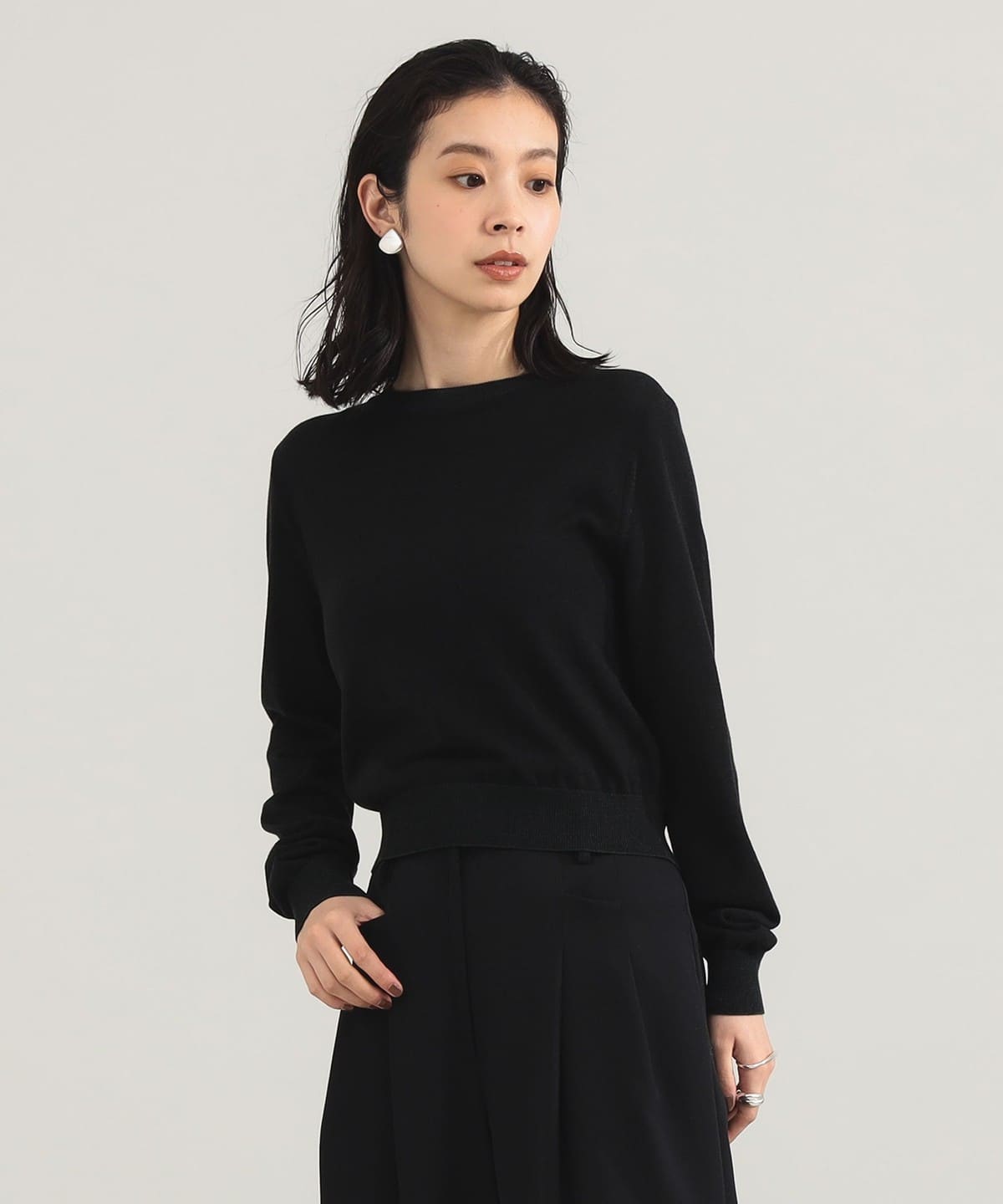 【モアバリエーション開催中】TAN / テンセルウール ロングスリーブ Tシャツ トップス WOMEN BLACK ONE SIZE 【モアバリエーション開催中】TAN / テンセルウール ロングスリーブ Tシャツ トップス WOMEN BLACK ONE SIZE