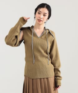 【モアバリエーション開催中】TAN / リブ オープンスリーブ ニット