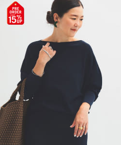 【+15%ポイントUP】ボートネック レディ ニット.M