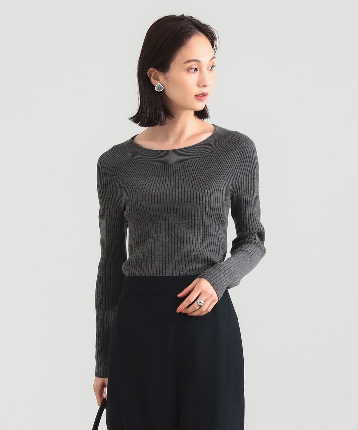 ポリエステル ウール ホールガーメント プルオーバー トップス WOMEN CHARCOAL. GREY ONE SIZE ポリエステル ウール ホールガーメント プルオーバー トップス WOMEN CHARCOAL. GREY ONE SIZE