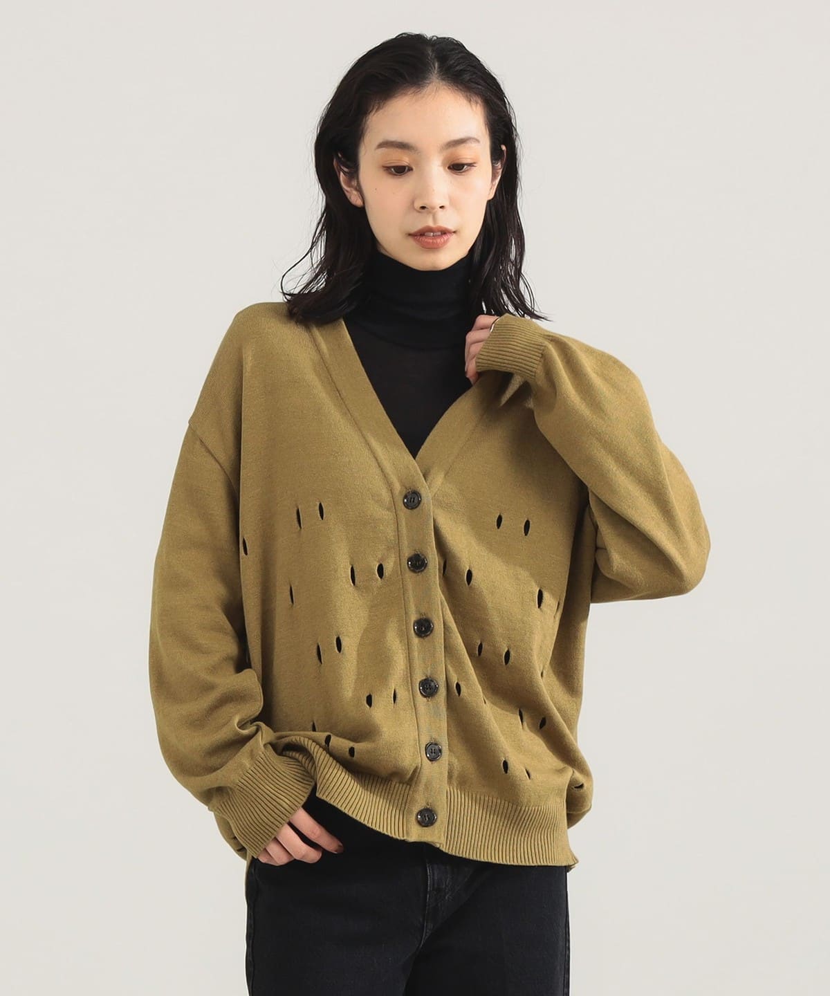 【モアバリエーション開催中】TAN / スリット Vネック カーディガン トップス WOMEN CAMEL ONE SIZE 【モアバリエーション開催中】TAN / スリット Vネック カーディガン トップス WOMEN CAMEL ONE SIZE
