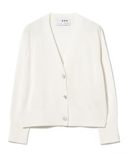 three dots / コットン シルク Vネック カーディガン