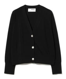 three dots / コットン シルク Vネック カーディガン