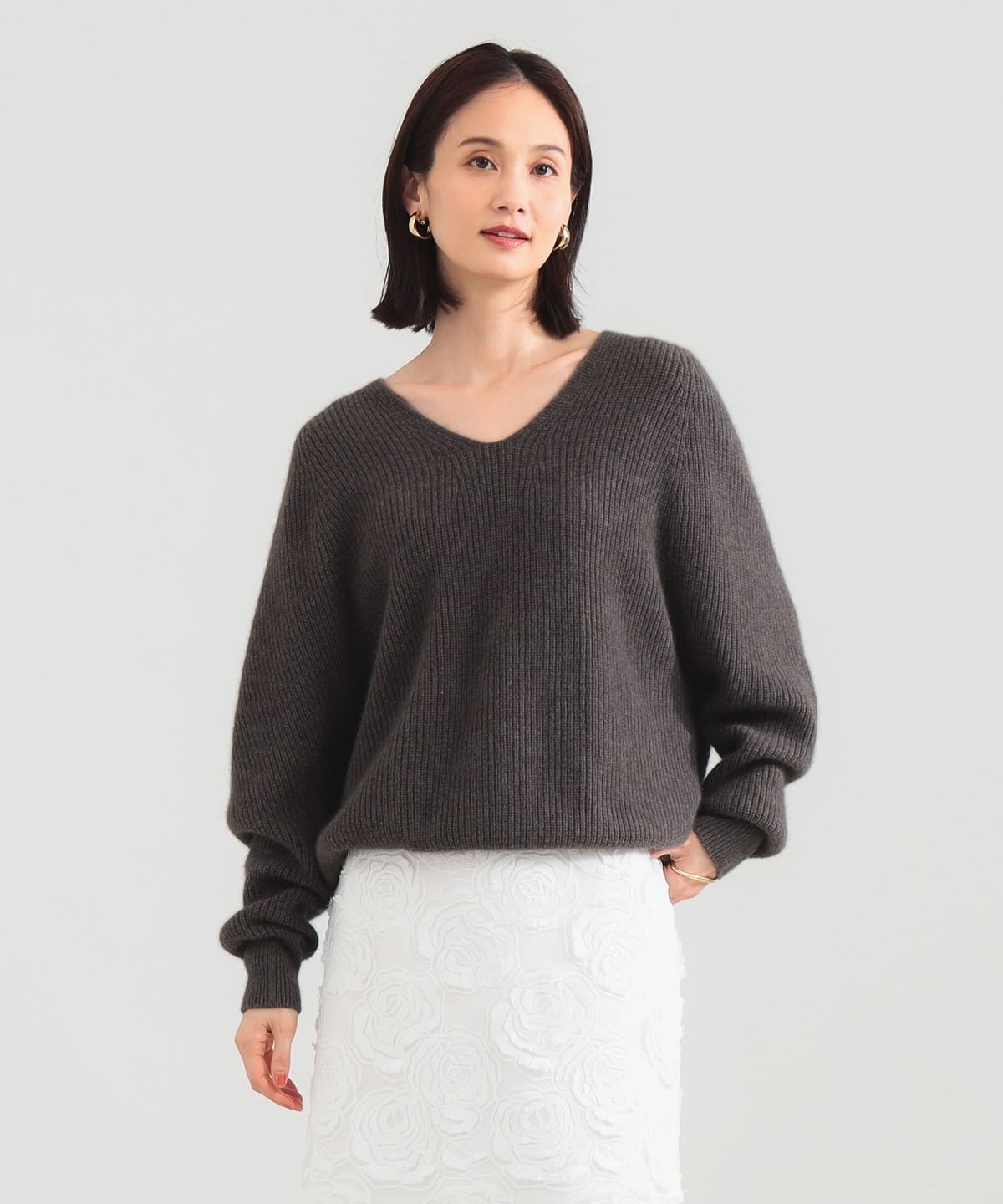 フォックスウール ホールガーメント ニット トップス WOMEN BROWN ONE SIZE フォックスウール ホールガーメント ニット トップス WOMEN BROWN ONE SIZE
