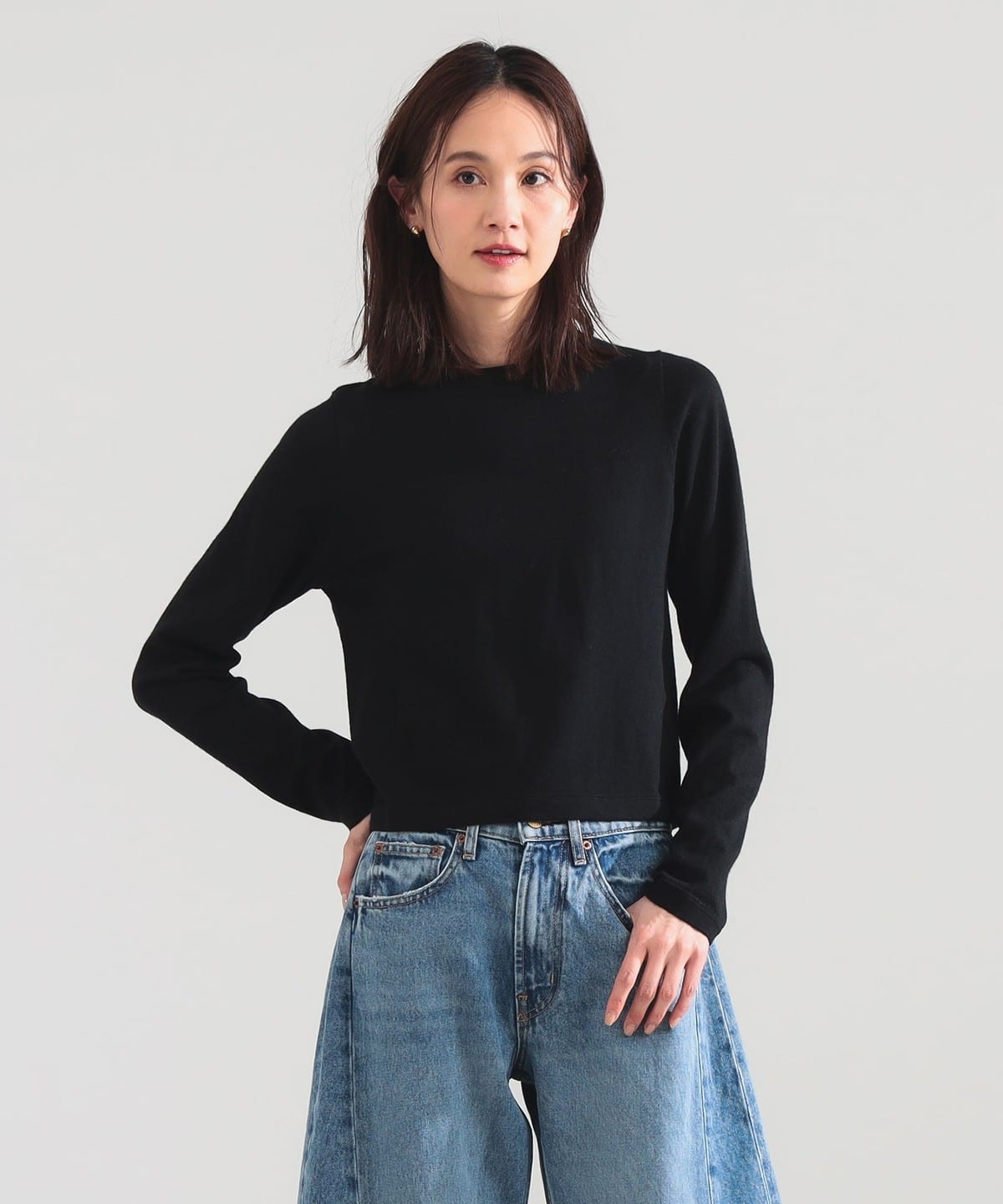 juemi♡ロングスリーブニット/ブラック Demi-Luxe BEAMS（デミルクス ビームス）extreme cashmere / lisa