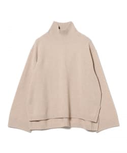 ウール ナイロン ハイネック ニット