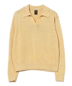 【別注】BATONER / リネン スキッパーネック ニット