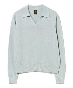 【別注】BATONER / リネン スキッパーネック ニット