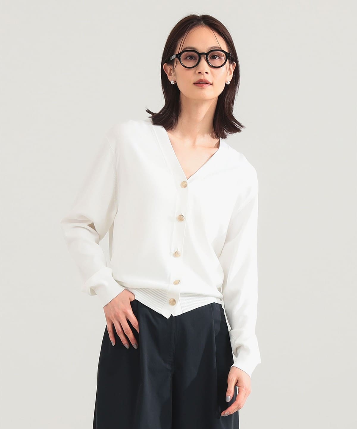 Demi-Luxe BEAMS ポロ ニット カーディガン 美品 Demi-Luxe BEAMS（デミルクス ビームス）【タイムセール】メタルボタン