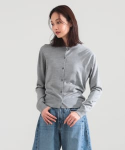 シルク クルーネック カーディガン