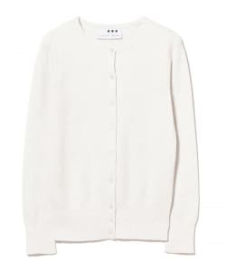 three dots / コットン メランジ カーディガン