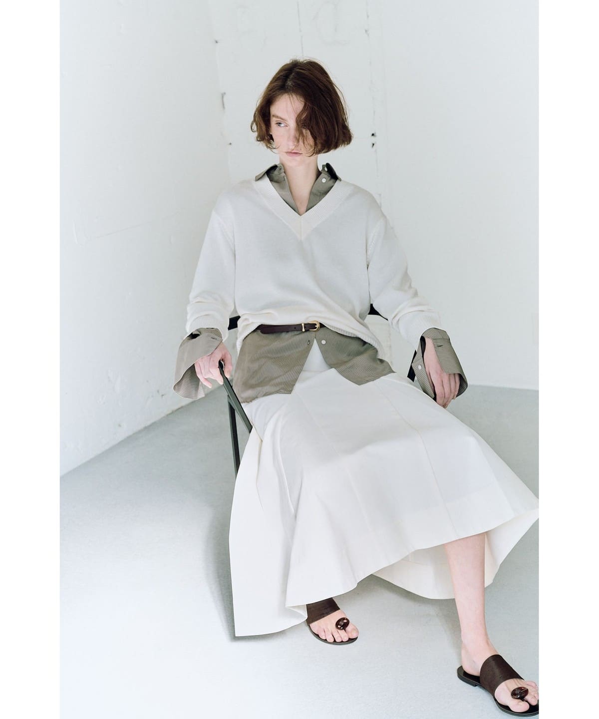 【極美品】ドゥーズィエムクラス コットンシルク Vネックプルオーバー 近年モデル Demi-Luxe BEAMS（デミルクス ビームス）コットンシルク Vネック プル