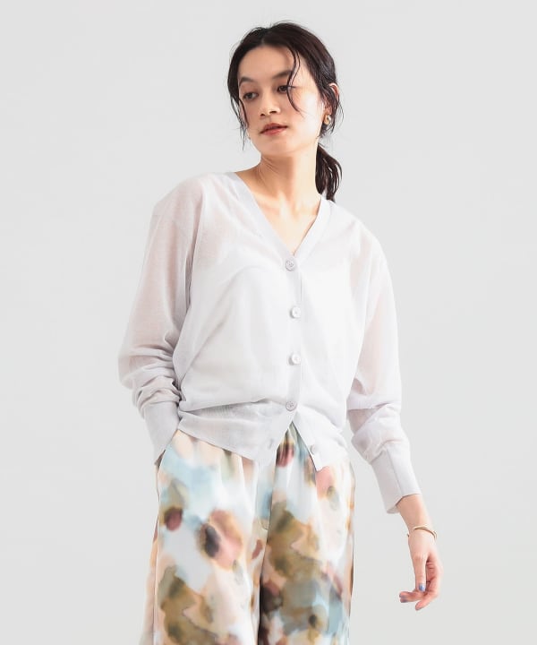 新品タグ付き！Demi-Luxe BEAMS / リネン混 ドルマンカーディガン Demi-Luxe BEAMS（デミルクス ビームス）リネン混 シアー カーディガン