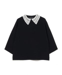 ROOM NO.8 BLACK / レースカラー ドルマンスリーブ ニット