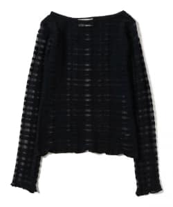 TAN / チェックパターン プルオーバー ニット