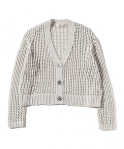 3ゲージ コットン メッシュ カーディガン