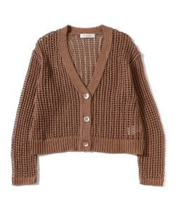 3ゲージ コットン メッシュ カーディガン
