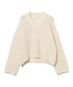 SCAGLIONE / Vネック フラッフィー レースニット