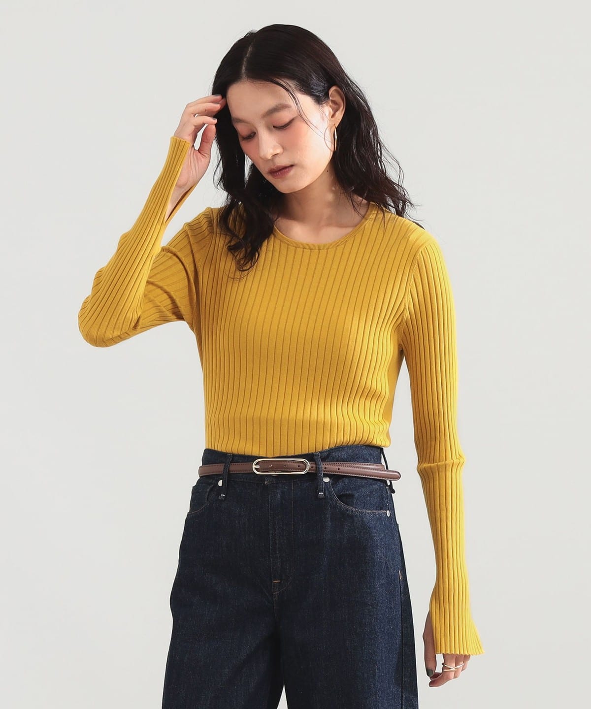 Demi-Luxe BEAMS Demi-Luxe BEAMS-gauge wide rib knit (tops