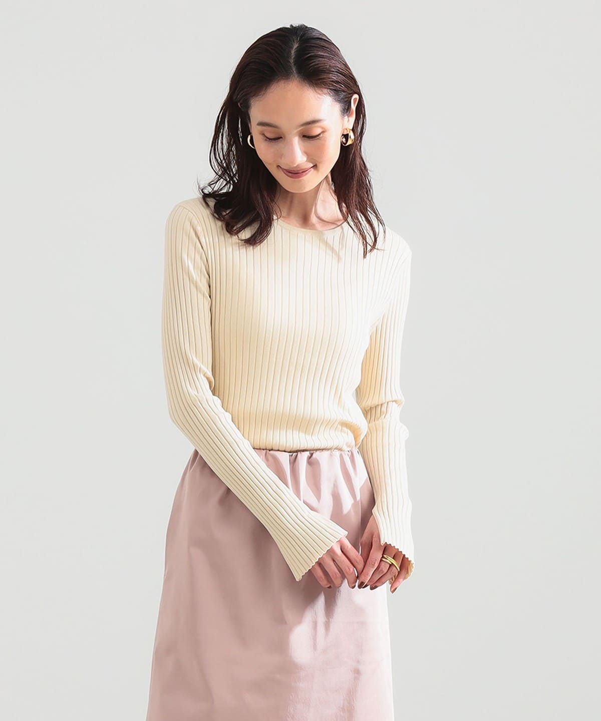 Demi-Luxe BEAMS Demi-Luxe BEAMS-gauge wide rib knit (tops