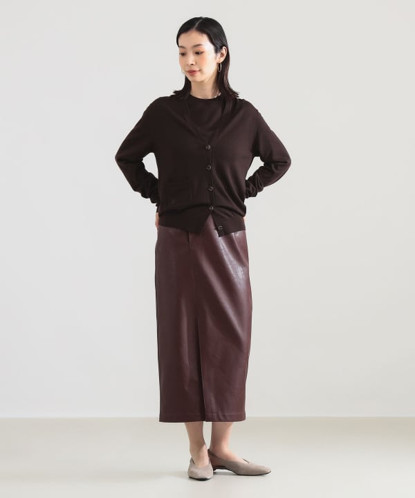 【+10%ポイントUP】AK+1 / 16ゲージ Vネック カーディガン Model：H165　Size：ONE SIZE