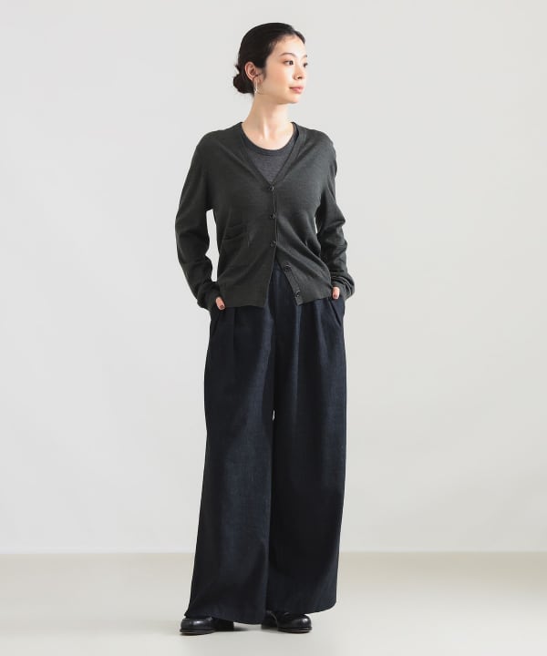 【+10%ポイントUP】AK+1 / 16ゲージ Vネック カーディガン Model：H165　Size：ONE SIZE