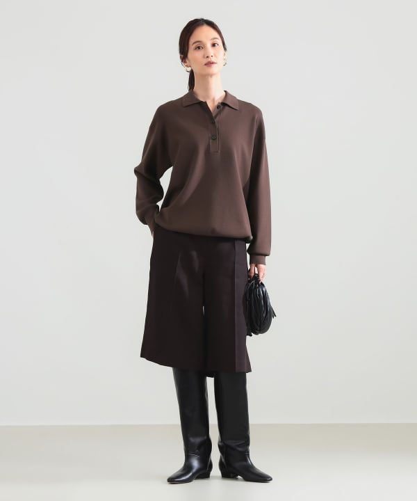 14-gauge smooth polo knit. Model: H171 B80 W58 H86 Size: ONE SIZE