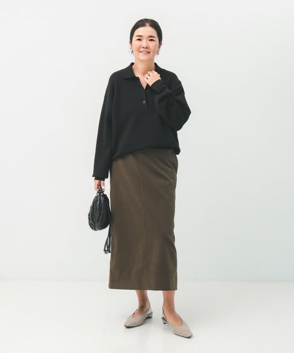 14-gauge smooth polo knit. BEAMS STAFF: H162 Size: 38