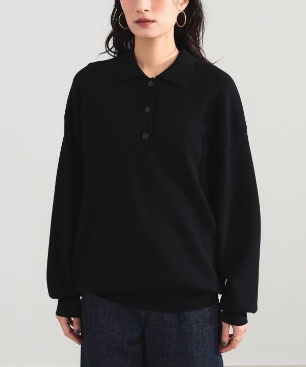14-gauge smooth polo knit