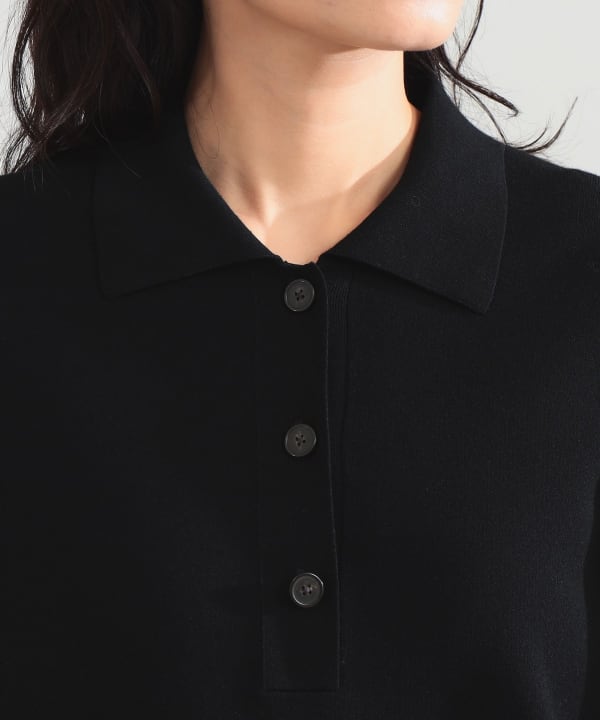 14-gauge smooth polo knit