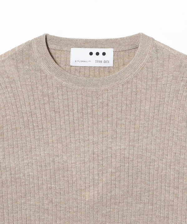 three dots / LUREX リブニット プルオーバー
