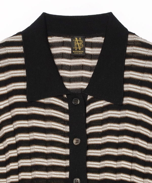 【別注】BATONER × Demi-Luxe BEAMS / ポロ ボーダー カーディガン