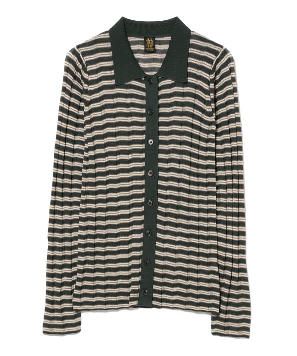 【別注】BATONER × Demi-Luxe BEAMS / ポロ ボーダー カーディガン