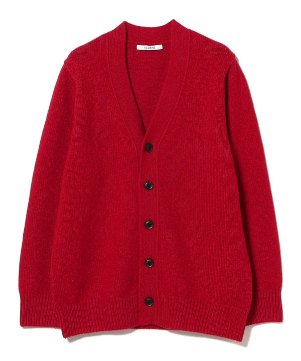 【モアバリエーション開催中】【別注】SLOANE × Demi-Luxe BEAMS / 5ゲージ ジーロンラム Vネック カーディガン