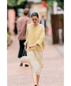【モアバリエーション開催中】【別注】SLOANE × Demi-Luxe BEAMS / 7ゲージ 天竺 カシミヤ Vネック ニット