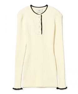 TAN / リブトリム スキッパーニット