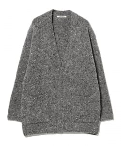 AURALEE / LOW-GAUGE HOMESPUN TWEED KNIT CARDIGAN