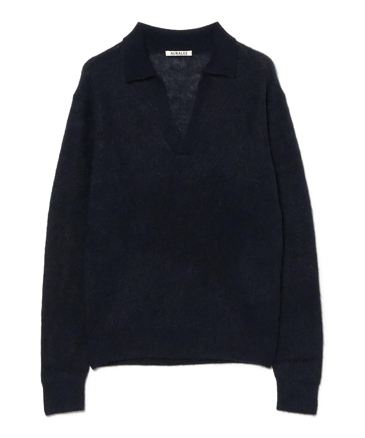 AURALEE ウールシルク ニットスキッパーポロ ブラック3 BEAMS SELECTION for WOMEN（ビームス セレクション for ウィメン