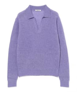 AURALEE / BABY SURI ALPACA SHEER KNIT SKIPPER POLO